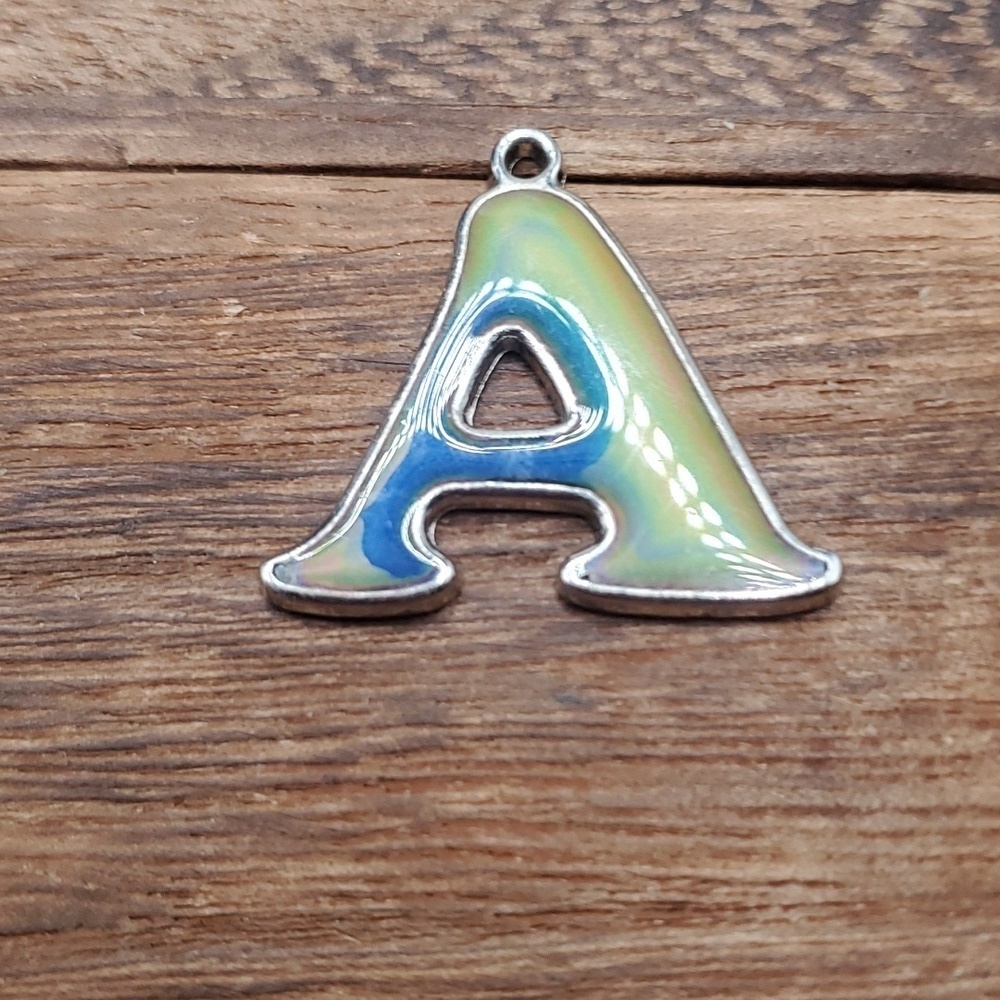 Tye dye‎ melt hippie letter A initial customized pendant